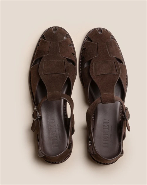 HEREU PESCA SANDAL SUEDE DARK BROWN
